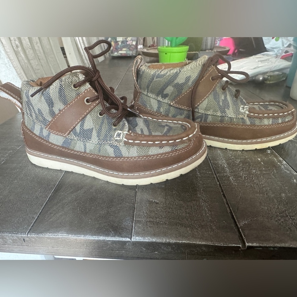 SUN & STONE Boys Kohen Camo‎ Chukka Lace Up Boots Size 2